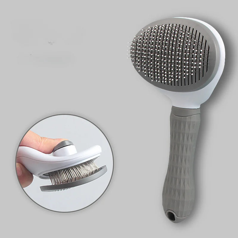 Cat Brush Remove Hair Pet Hair Removal Comb for Cats Non-Slip Grooming Brush Stainless Steel Dog Combs Brushes Cat Accessories