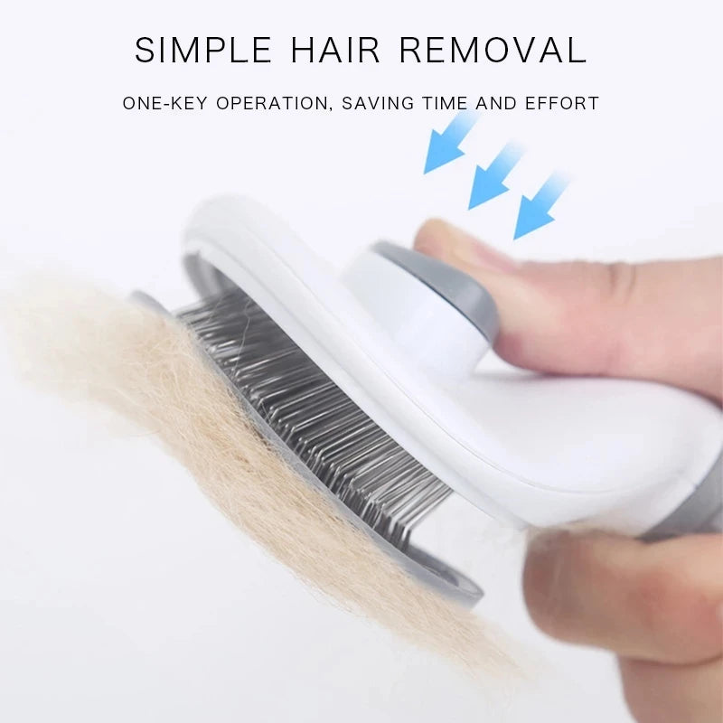 Cat Brush Remove Hair Pet Hair Removal Comb for Cats Non-Slip Grooming Brush Stainless Steel Dog Combs Brushes Cat Accessories